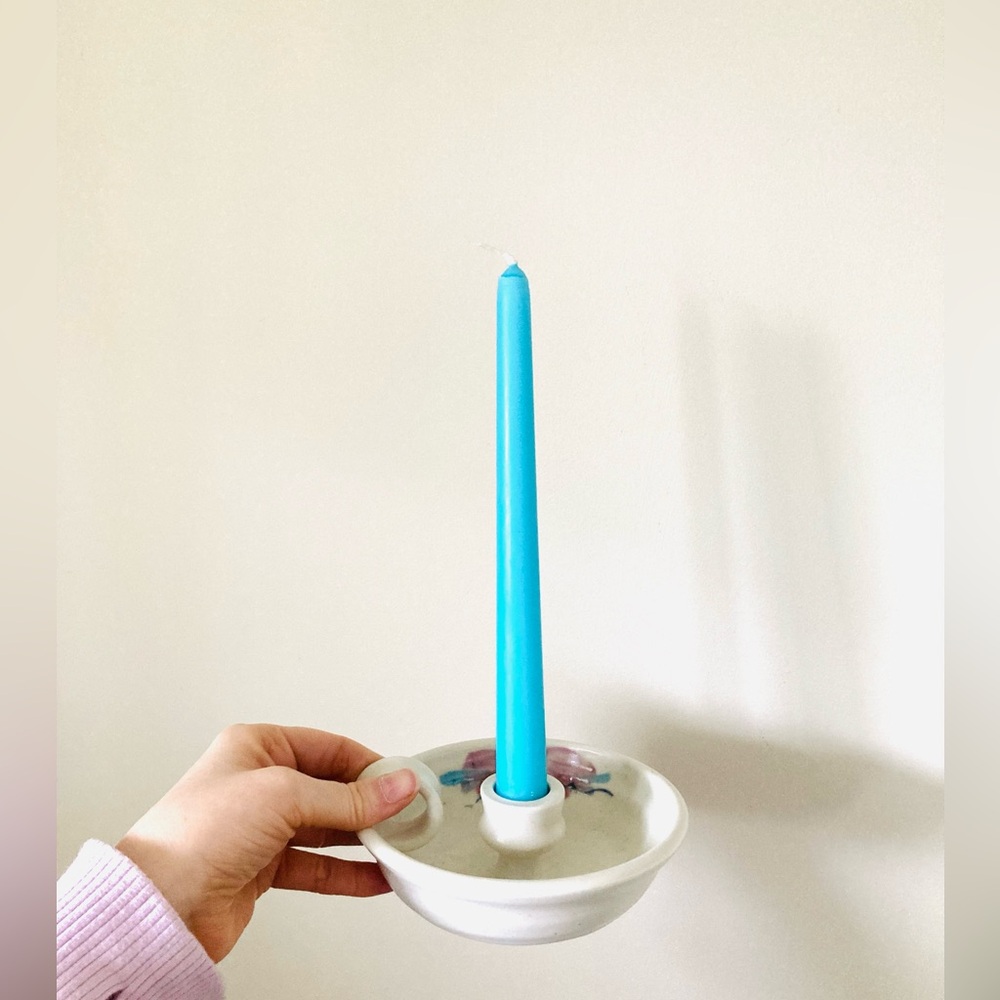 Studio Pottery Ceramic Candle Holder Abstract Design Romantic Home Decor